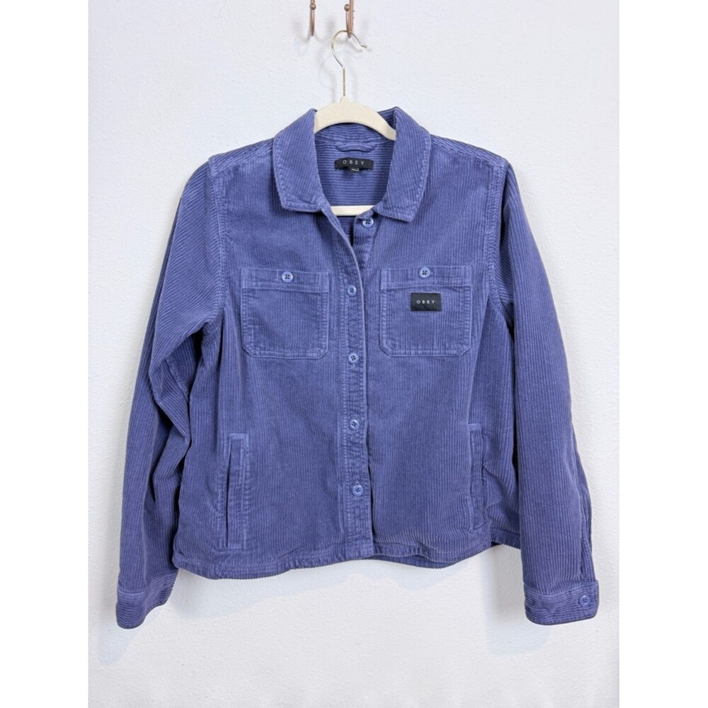 Obey Women's Corduroy Utility Jacket Periwinkle Blue